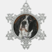 Engelse Springer Spaniel Pet Foto Tin Sneeuwvlok Ornament (Voorkant)