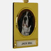 Engelse Springer Spaniel Pet Foto Verguld Banner Ornament (Rechts)