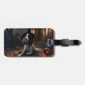 Engelse Springer Spaniel Pompoenen Halloween Griez Bagagelabel (Achterkant horizontaal)