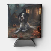 Engelse Springer Spaniel Pompoenen Halloween Griez Blikjeskoeler (Voorkant)