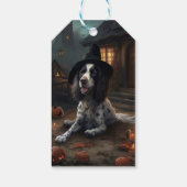 Engelse Springer Spaniel Pompoenen Halloween Griez Cadeaulabel (Achterkant)