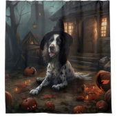 Engelse Springer Spaniel Pompoenen Halloween Griez Douchegordijn (Voorkant)