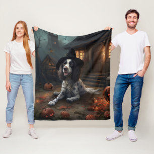 Engelse Springer Spaniel Pompoenen Halloween Griez Fleece Deken