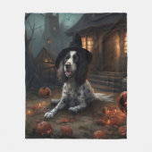 Engelse Springer Spaniel Pompoenen Halloween Griez Fleece Deken (Voorkant)