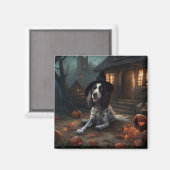 Engelse Springer Spaniel Pompoenen Halloween Griez Magneet (Voorkant / Achterkant)