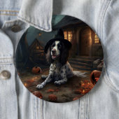 Engelse Springer Spaniel Pompoenen Halloween Griez Ronde Button 6,0 Cm (In situ)