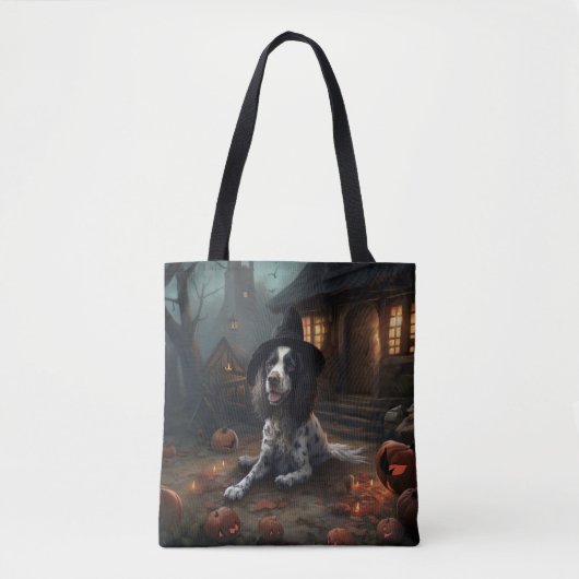 Engelse Springer Spaniel Pompoenen Halloween Griez Tote Bag (Voorkant)