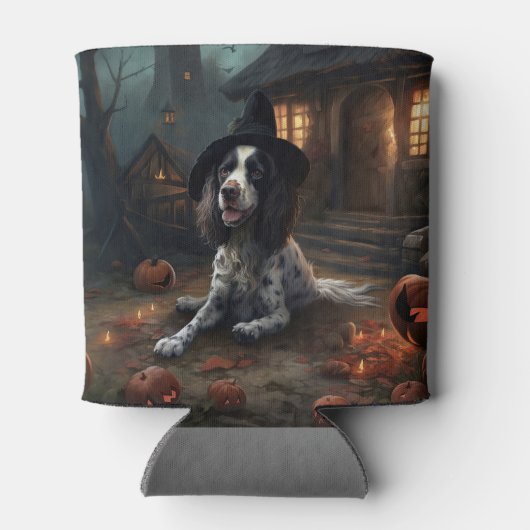 Engelse Springer Spaniel Pompoenen Halloween Scary Blikjeskoeler (Achterkant)