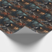 Engelse Springer Spaniel Pompoenen Halloween Scary Cadeaupapier (Hoek)