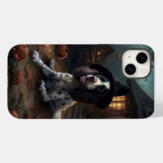 Engelse Springer Spaniel Pompoenen Halloween Scary Case-Mate iPhone Case (Achterkant (horizontaal))