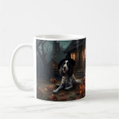 Engelse Springer Spaniel Pompoenen Halloween Scary Koffiemok (Links)