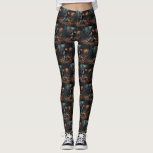 Engelse Springer Spaniel Pompoenen Halloween Scary Leggings