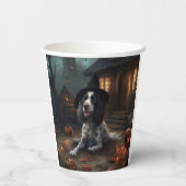Engelse Springer Spaniel Pompoenen Halloween Scary Papieren Bekers (Achterkant)