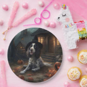Engelse Springer Spaniel Pompoenen Halloween Scary Papieren Bordje (Feest)