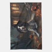 Engelse Springer Spaniel Pompoenen Halloween Scary Theedoek (Verticaal)