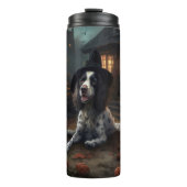 Engelse Springer Spaniel Pompoenen Halloween Scary Thermosbeker (Voorkant)