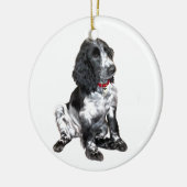 Engelse Springer Spaniel Pup - zwart en wit Keramisch Ornament (Links)