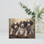 Engelse springer spaniel puppies briefkaart (Staand voorkant)
