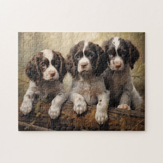 Engelse springer spaniel puppies legpuzzel (Horizontaal)
