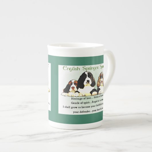 Engelse Springer Spaniel-Puppies Porselein Kop (Voorkant rechts)