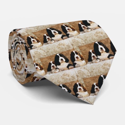 Engelse Springer Spaniel-Puppies Stropdas (Opgerold)