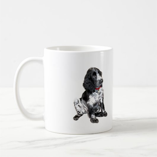 Engelse Springer Spaniel Puppy - zwart en wit Koffiemok (Links)