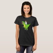 Engelse Springer Spaniel rijdt Rex Dinosaur Dog T-shirt (Voorkant volledig)