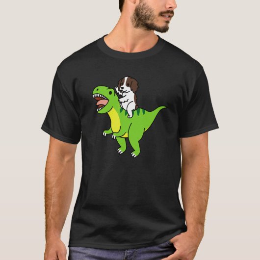 Engelse Springer Spaniel rijdt Rex Dinosaur Dog T-shirt (Voorkant)