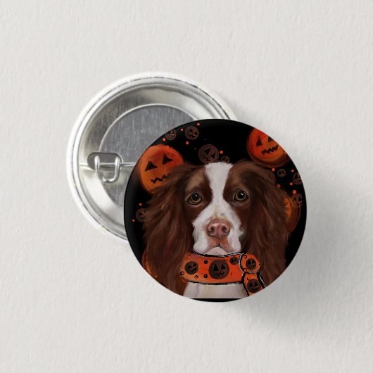 Engelse Springer Spaniel Ronde Button 3,2 Cm (Voorkant /achterkant)