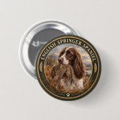 Engelse Springer Spaniel Ronde Button 5,7 Cm (Voorkant /achterkant)