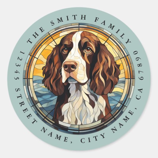 Engelse Springer Spaniel Ronde Stickers (Voorkant)