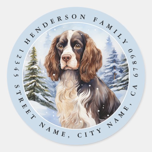 Engelse Springer Spaniel Ronde Stickers (Voorkant)