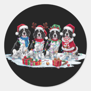 Engelse Springer Spaniel Santa hat gewei elf Chr Ronde Sticker