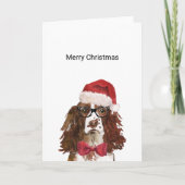 Engelse Springer Spaniel Santa kerstKaart Kaart (Voorkant)
