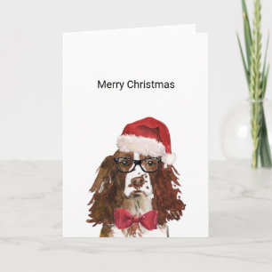 Engelse Springer Spaniel Santa kerstKaart Kaart