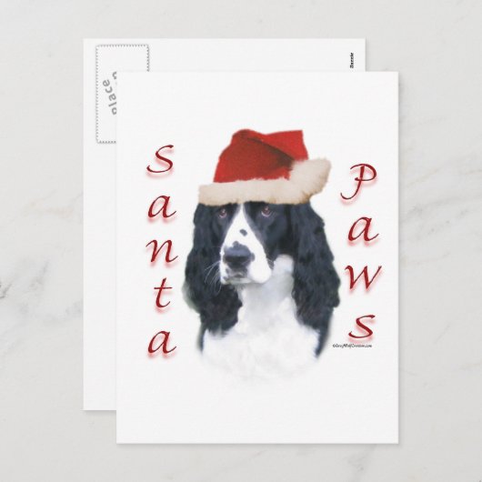 Engelse Springer Spaniel Santa Paws Feestdagenkaart (Voorkant / Achterkant)