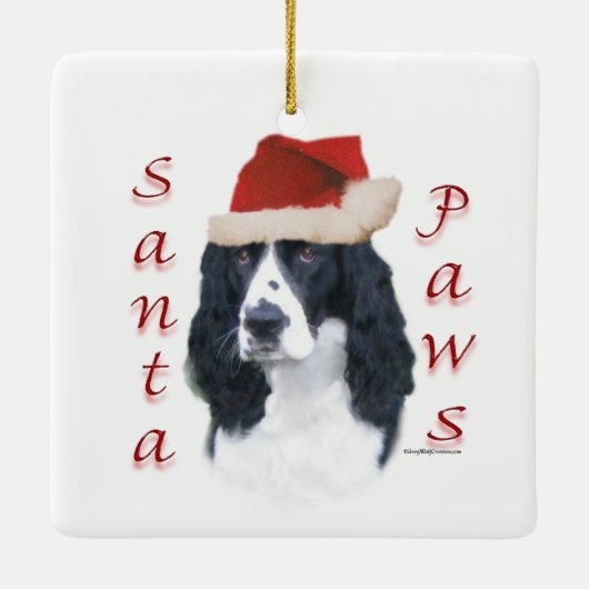 Engelse Springer Spaniel Santa Paws Keramisch Ornament (Achterkant)