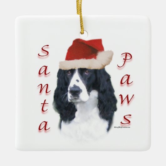 Engelse Springer Spaniel Santa Paws Keramisch Ornament (Voorkant)