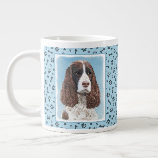 Engelse Springer Spaniel schildert Originele Dog A Grote Koffiekop (Links)
