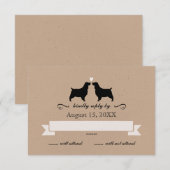 Engelse Springer Spaniel Silhouetten Bruiloft RSVP Kaartje (Voorkant / Achterkant)