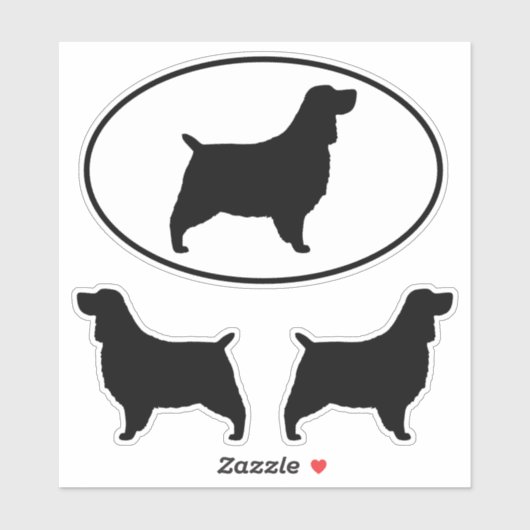 Engelse Springer Spaniel Silhouetten Sticker Set (Vel)