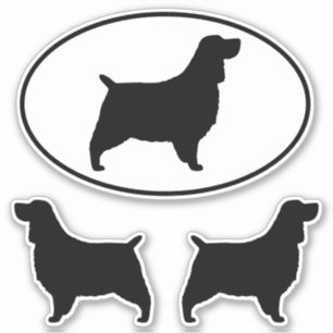 Engelse Springer Spaniel Silhouetten Sticker Set