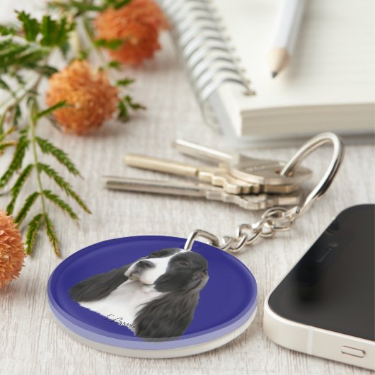 Engelse Springer Spaniel Sleutelhanger (Voorkant Rechts)