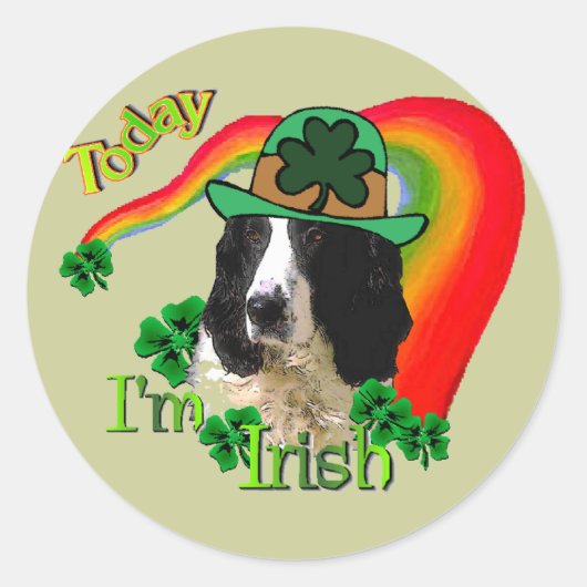 Engelse Springer Spaniel St Patricks Day Ronde Sticker (Voorkant)