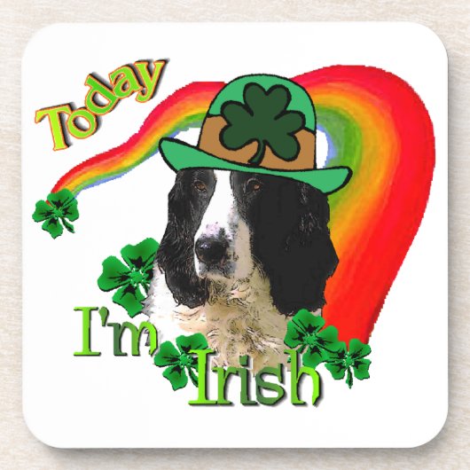 Engelse Springer Spaniel St. Pattys Bier Onderzetter (Voorkant)