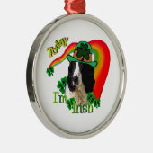 Engelse Springer Spaniel St. Pattys Metalen Ornament (Rechts)