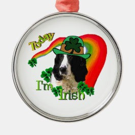 Engelse Springer Spaniel St. Pattys Metalen Ornament