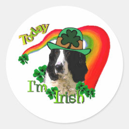 Engelse Springer Spaniel St. Pattys Ronde Sticker
