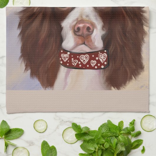 ENGELSE SPRINGER SPANIEL        THEEDOEK (Gevouwen)
