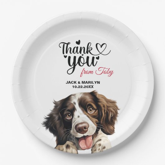 Engelse Springer Spaniel Trouw Dank Je Papieren Bordje (Voorkant)